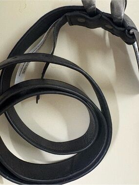 Free People Black Suede Belt with Silver Accent